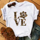 Funny Animal Lovers Graphic Design T Shirts Women's Fur Leopard Print T Shirts 22024