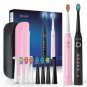 Electric Toothbrush Powerful Sonic Cleaning Rechargeable Heads