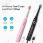 Electric Toothbrush Powerful Sonic Cleaning Rechargeable Heads