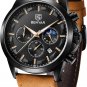 Mens Watches Quartz Movement Chronograph Leather Watch