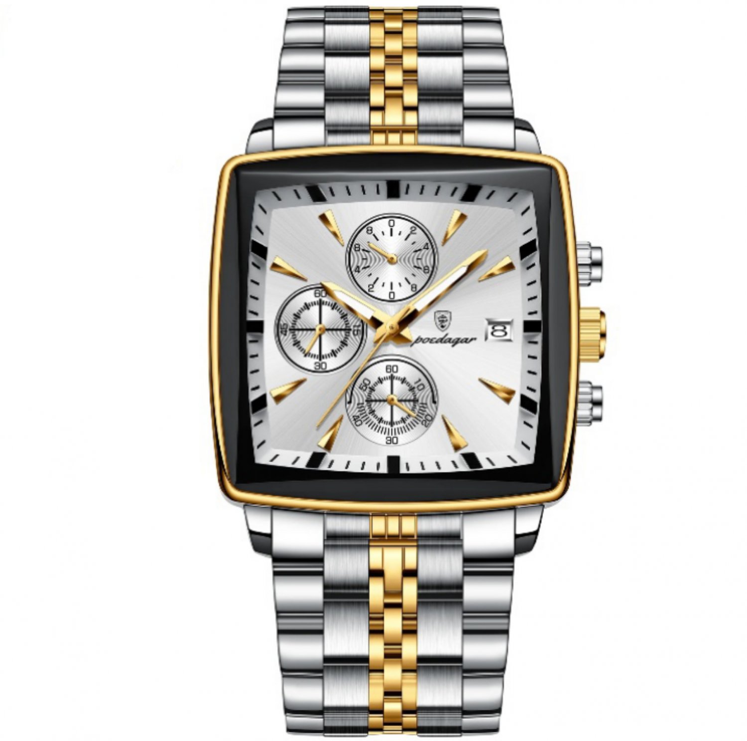 Men's Watch with Stainless Steel Band, Business Casual Dress Watch for Men