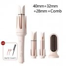 5-in-1 Automatic Curling Iron | 0 Min Auto Shut-Off, Anti-Scald-Tangle for Long Hair
