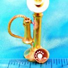 1 - Candle Stick Antique Phone Telephone Gold-Tone - MINI DOLL HOUSE ACCESSORIES