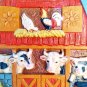 Set of 2 - FARM BARN COWS ROOSTERS SUNFLOWER Home Interior Plastic Wall Hangings