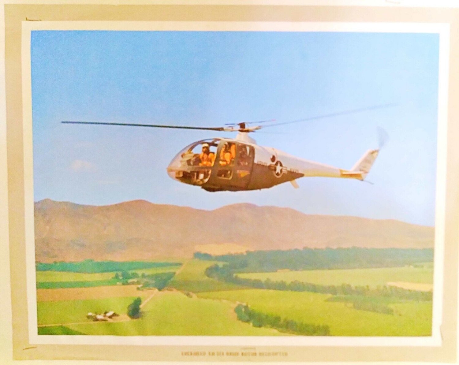 LOCKHEED XH51A RIGID ROTOR HELICOPTER Navy Vintage Print 11"x14"
