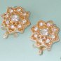 3 Strands Gold Plated Rhinestone Flower Box Clasp  2 Pieces Free Shipping