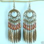Dangling Antique Bronze Floral Chandelier Brown Earring Free Shipping