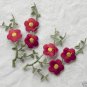 2 Pieces of Red Cherry Blossom Iron On Patches Free shipping