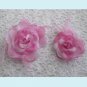 One Set of  Pink Silk Rose Hair Clip And Brooch Free Shipping