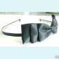 Three Layered Black Satin Bow Headband Free Shipping