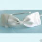 Three Layered Ivory Satin Ribbon Bows Headband Free Shipping