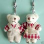 Mr and Mrs Bear  Stuffed Animal Cell Phone Charms Free Shipping