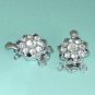 4 Pieces of Clear Rinestone Flower Box Clasp 3 Strands Free Shipping