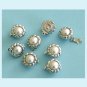 8 Pieces of Glass Pearl Clasps 12mm