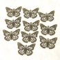 10 Pcs of Antiqued Bronze Stamping Butterfly Charms Free Shipping