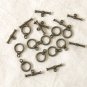 10 Set of Antiqued Bronze Finish  Ring Toggle Clasps Free Shipping