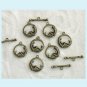 6 Set of Antiqued Bronze Mermaid Toggle Clasps Free Shipping