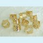 10 Pieces of Gold Color Adjustable Filigree Blank Rings free Shipping