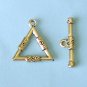 6 Set of Antique Gold plated Triangle Clasps Free Shipping