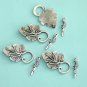 4 Set of Tibetan Silver Gripes Toggle Clasps Free Shipping