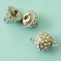 2 Pieces of 14mm Clear Rhinestone Ball Shaped Clasps Free Shipping