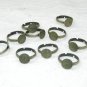 10  Blank Adjustable Antiqued Bronze Ring With10mm Pad Free Shipping
