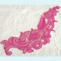 2 Pieces of Large Embroidered Hot Pink Floral Iron On