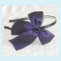 Purple Satin Bow Headband - Wedding Bridal