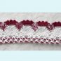 4 Yards of Red and White Crochet Lace Trim