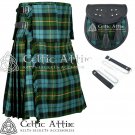 30 Size Premium Handmade Scottish 8 Yard GUNN ANCIENT Tartan KILT with Matching Sporran