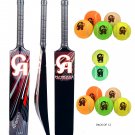 3 x CA NJ-8000 Tape Ball Fiber Cricket Bat 55mm Edge top deal with Free Pack of 12 CA Tennis Ball