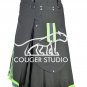 36 Size Handmade Utility Olive Green Cotton KILT FIREMAN KILT Highly Visible Reflector