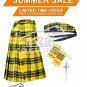 Handmade 30 Size Scottish 8 Yard Macleod of Lewis Tartan Kilt with Free Accessories
