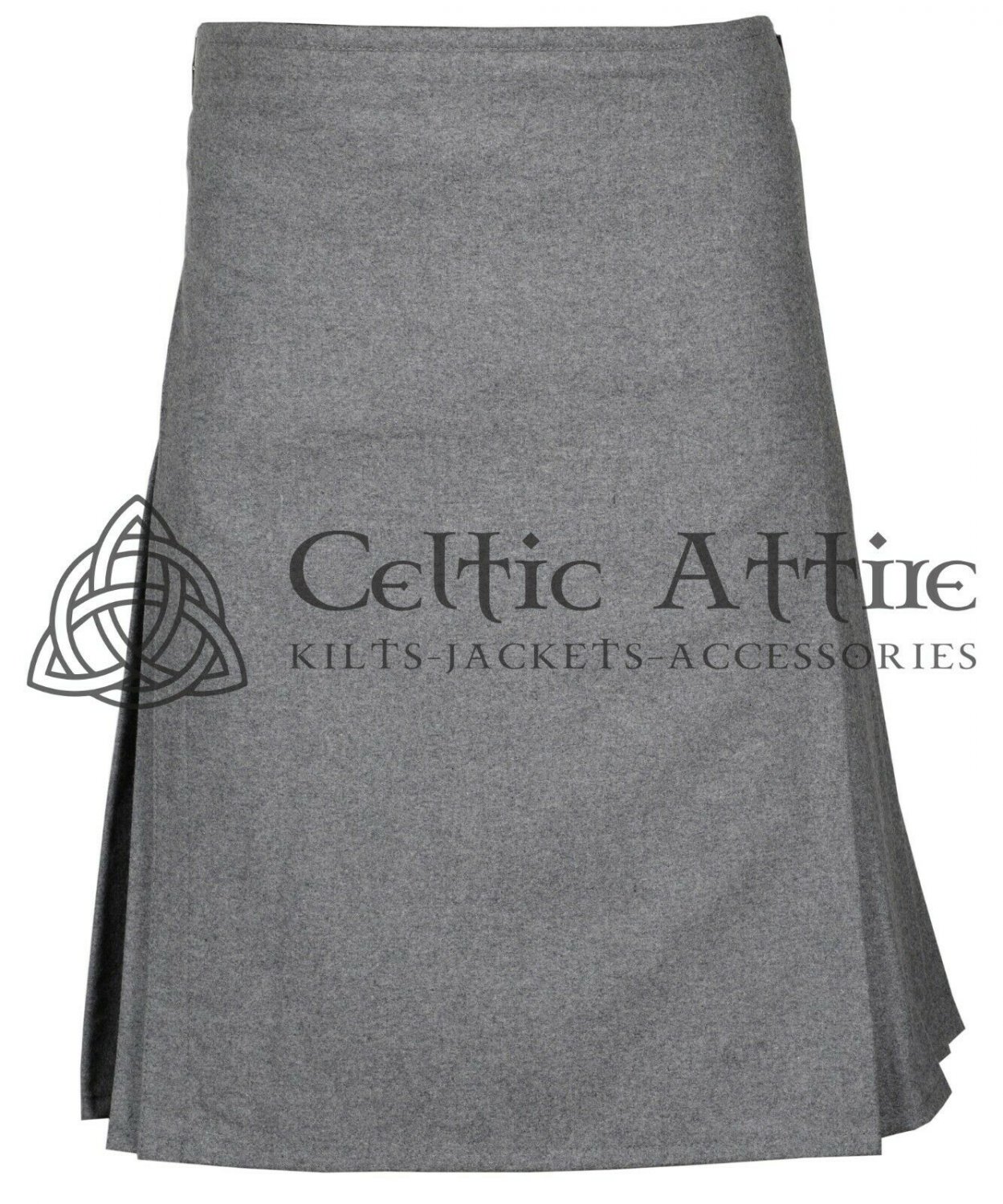 34 Size - Scottish Grey Kilt Traditional 8 YARD KILT for Men Premium 16 Oz Wool Made to Order