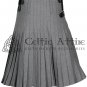 36 Size - Scottish Grey Kilt Traditional 8 YARD KILT for Men Premium 16 Oz Wool Made to Order