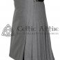 44 Size - Scottish Grey Kilt Traditional 8 YARD KILT for Men Premium 16 Oz Wool Made to Order
