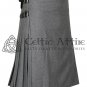 34 Size - Scottish Grey Kilt Traditional 8 YARD KILT for Men Premium 16 Oz Wool Made to Order