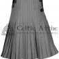 32 Size - Scottish Grey Kilt Traditional 8 YARD KILT for Men Premium 16 Oz Wool Made to Order