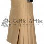 44 Size - Scottish Khaki Kilt Traditional 8 YARD KILT for Men Premium 16 Oz Wool Made to Order