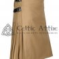 50 Size - Scottish Khaki Kilt Traditional 8 YARD KILT for Men Premium 16 Oz Wool Made to Order