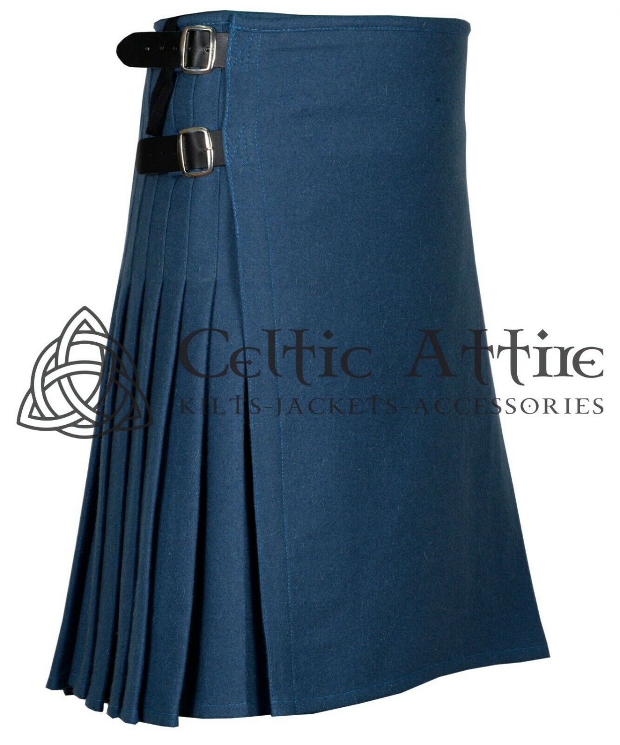 30 Size - Scottish Smoking Blue Kilt - 8 YARD KILT for Men Premium 16 Oz Wool Made to Order