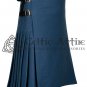30 Size - Scottish Smoking Blue Kilt - 8 YARD KILT for Men Premium 16 Oz Wool Made to Order