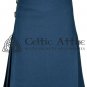 48 Size - Scottish Smoking Blue Kilt - 8 YARD KILT for Men Premium 16 Oz Wool Made to Order