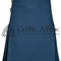 50 Size - Scottish Smoking Blue Kilt - 8 YARD KILT for Men Premium 16 Oz Wool Made to Order