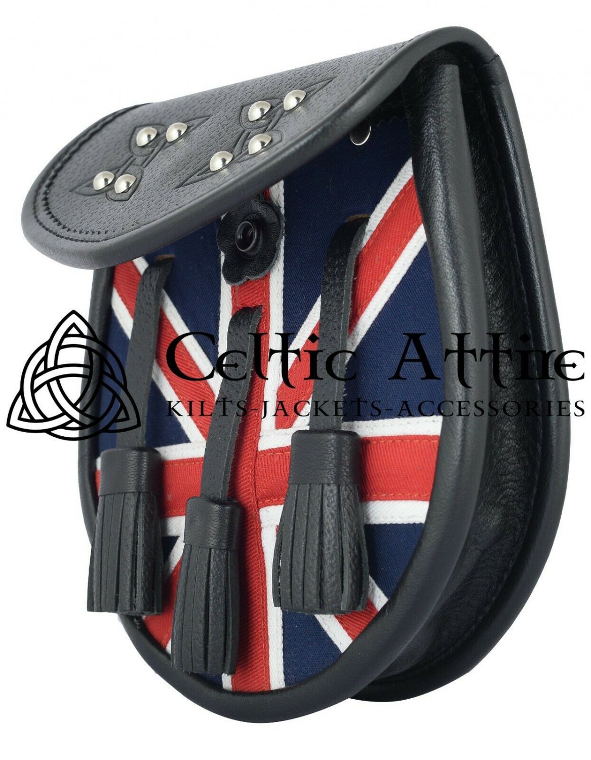 Black Leather Scottish KILT SPORRAN