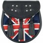 Black Leather Scottish KILT SPORRAN