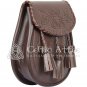 Scottish Kilt Sporran Brown Leather Celtic Embossed Pattern DAY Sporran