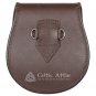 Scottish Kilt Sporran Brown Leather Celtic Embossed Pattern DAY Sporran