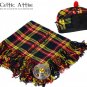Scottish Buchanan Tartan Fly Plaid Brooch Pin Glengarry Hat 56 cm
