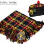 Scottish Buchanan Tartan Fly Plaid Brooch Pin Glengarry Hat 60 cm